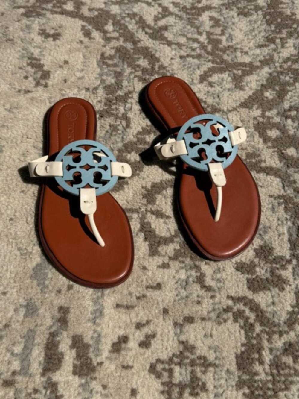 NWOT Tory Burch Logo Sandal Size 7 Glamcore Boho